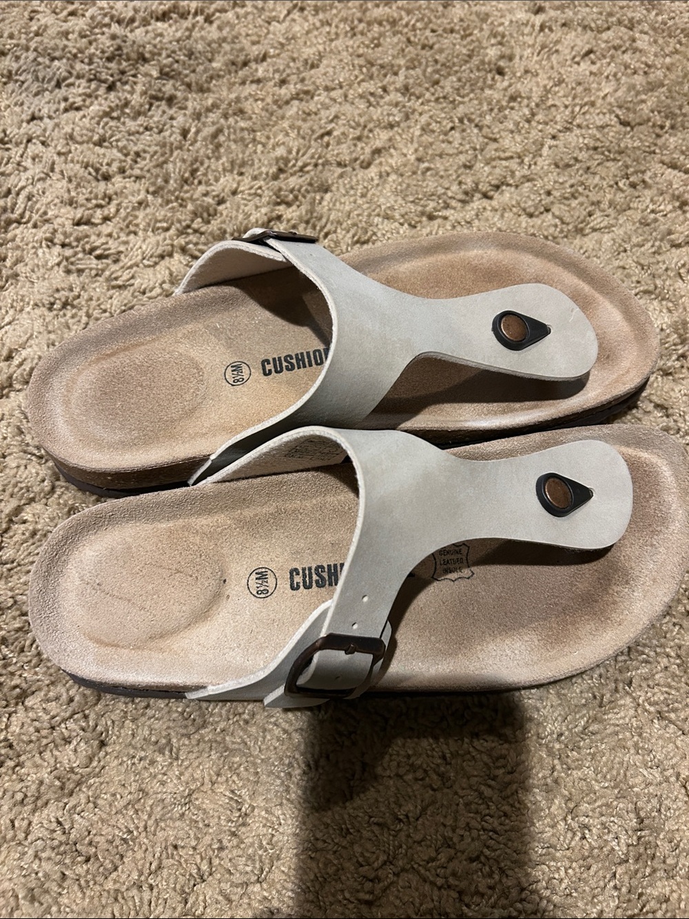 Cushionaire Leah Stone cork bottom Beige Thong Sandals